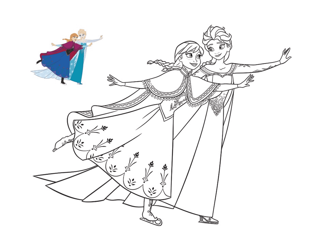  The sisters Elsa and Anna skate for Christmas 
