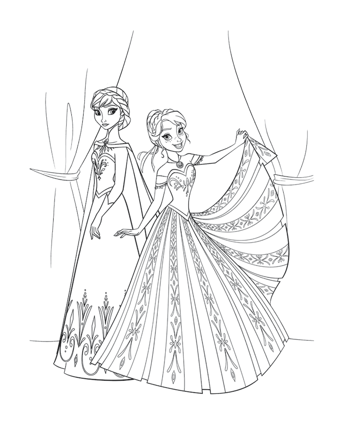  Princess Anna and Elsa, Snow Queen 