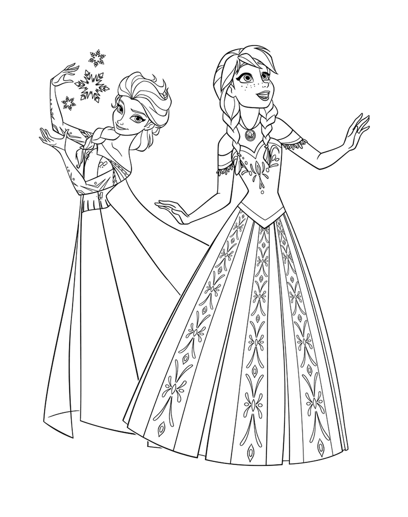  Anna y Elsa, Princesas de la Reina de las Nieves 