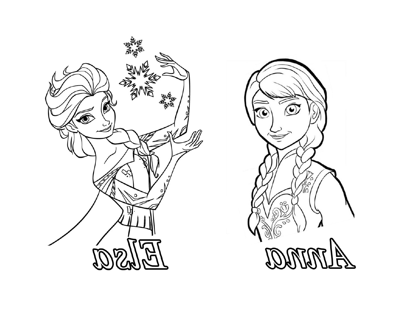  Anna y Elsa, Reina de las Nieves, en una habitación 
