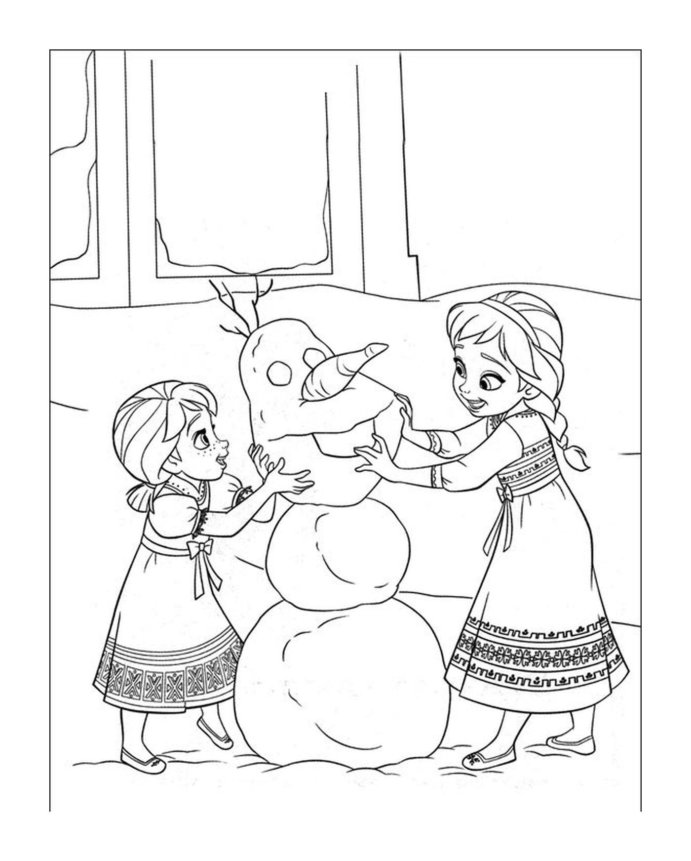  The snowmen of Elsa and Anna 