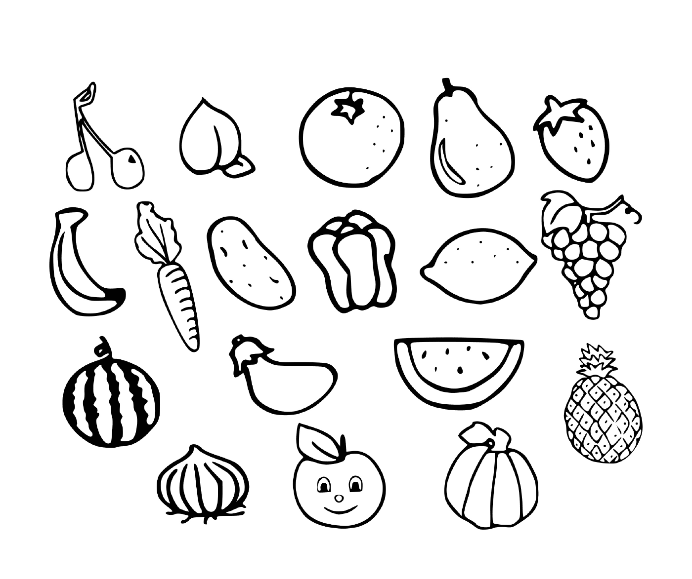  Fruit and vegetables drawn 