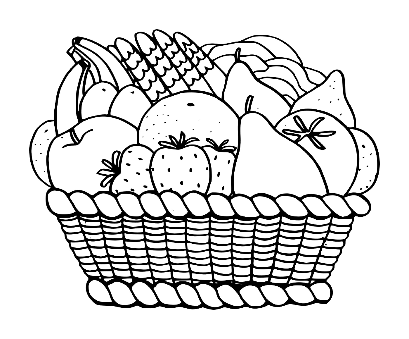  Basket of exotic fruit 