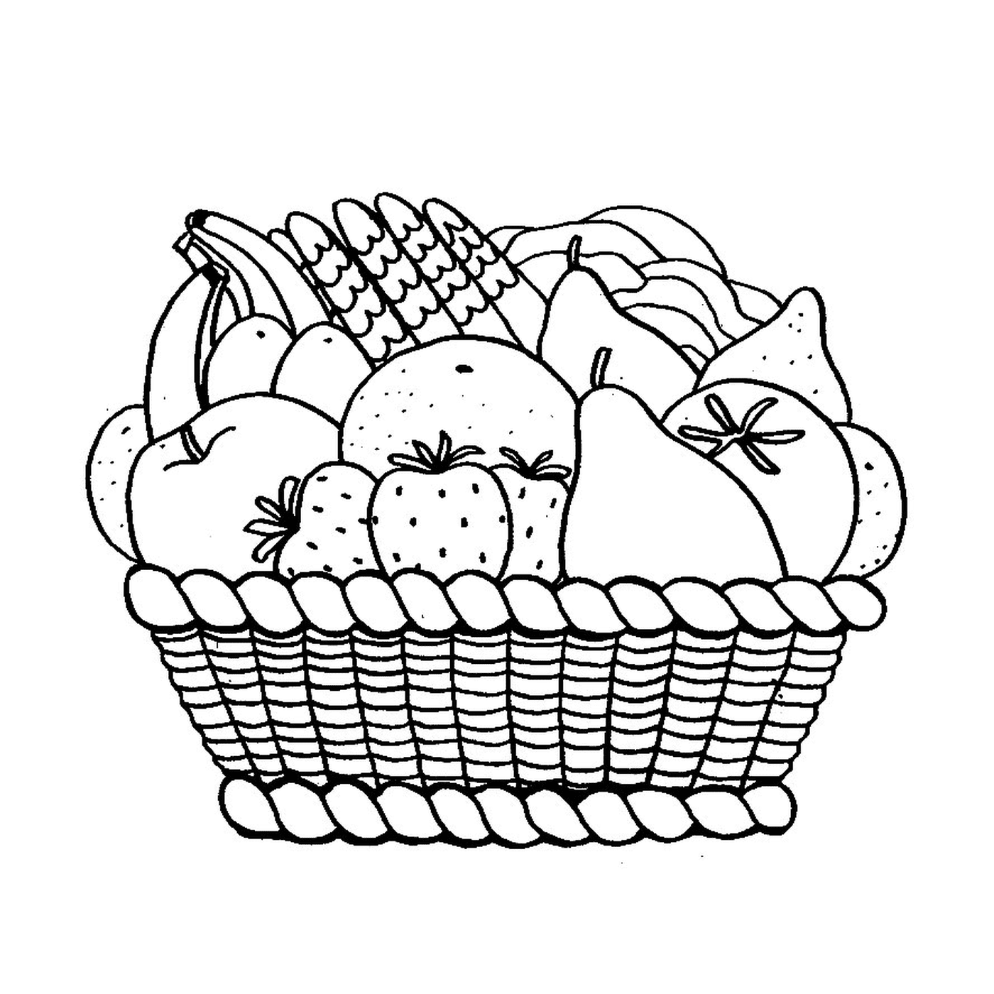  cesta llena de fruta 