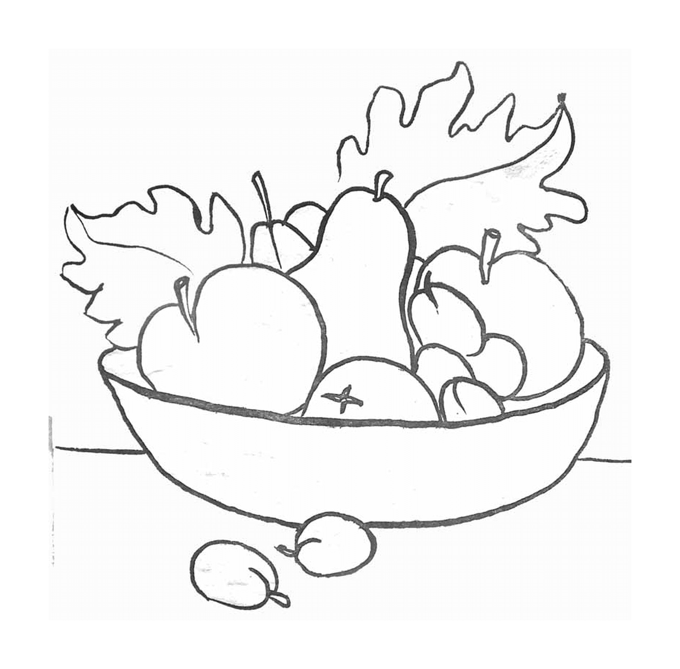  Schale gefüllt mit Äpfeln und Birnen 