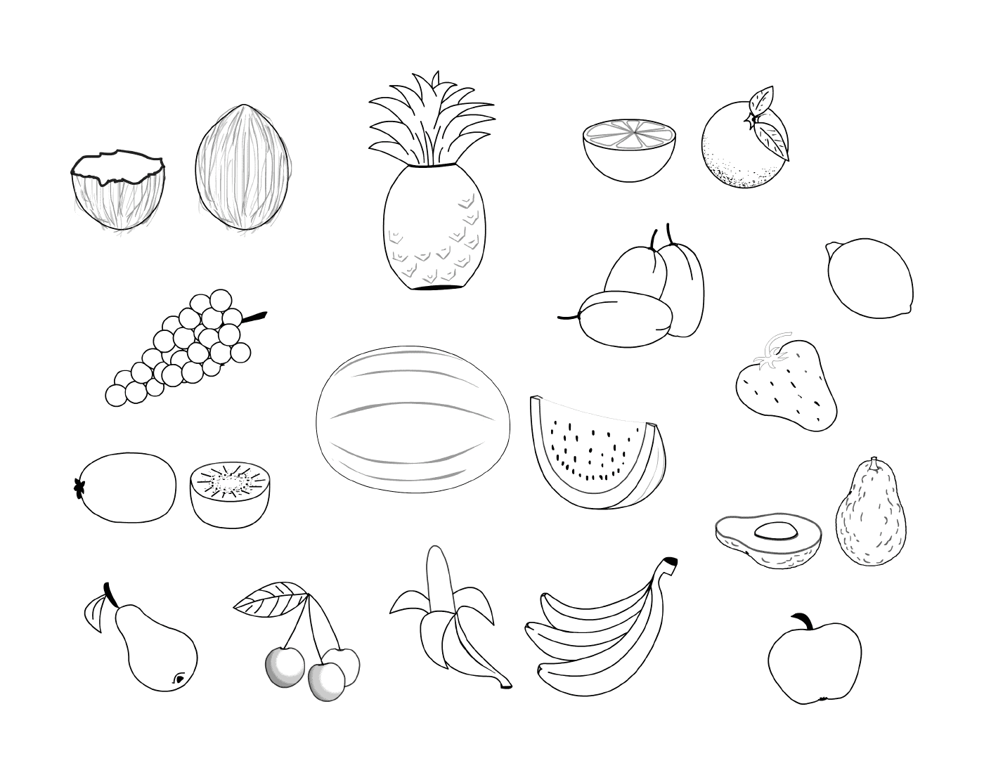  различные фрукты на этой странице 