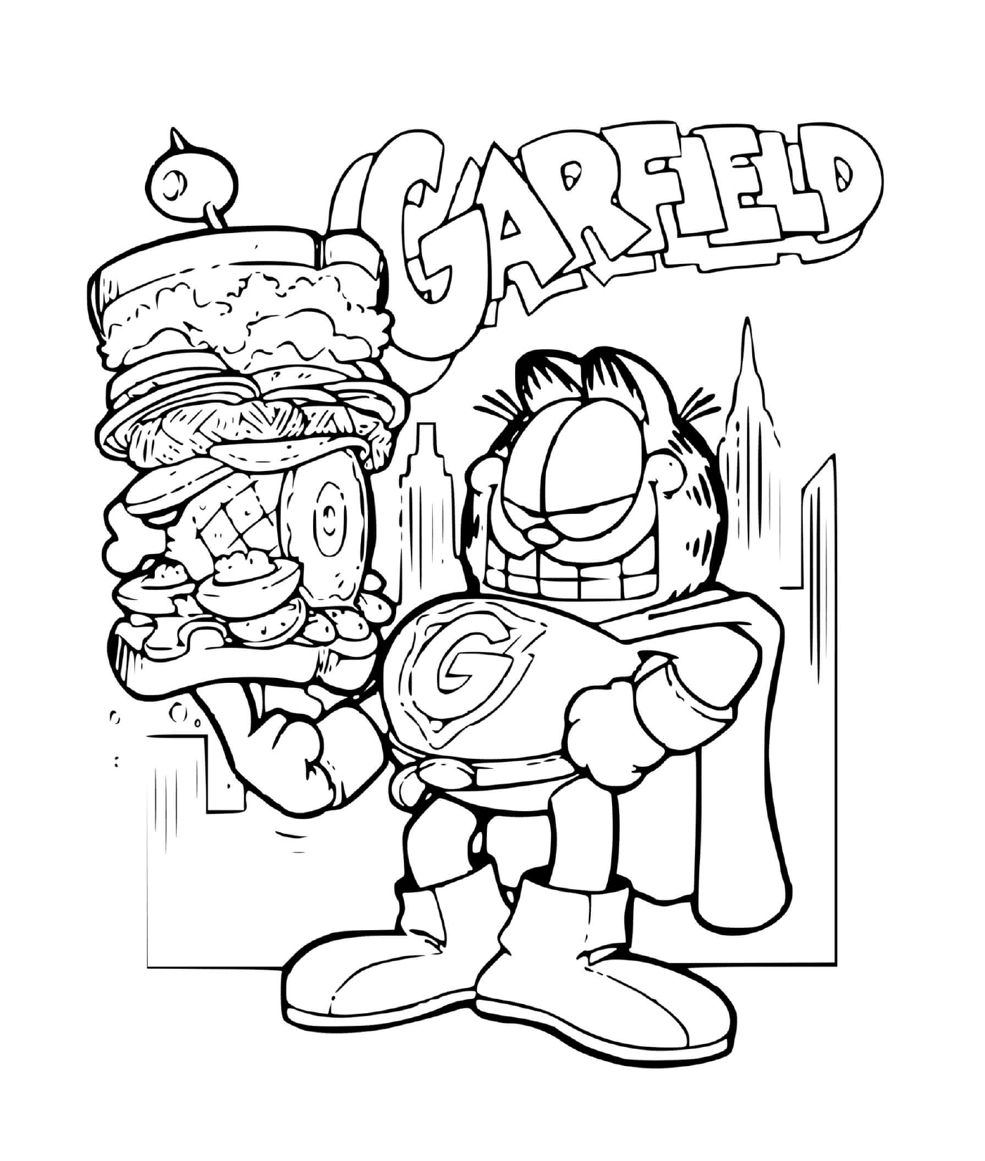  Garfield, the super hero of the burger 