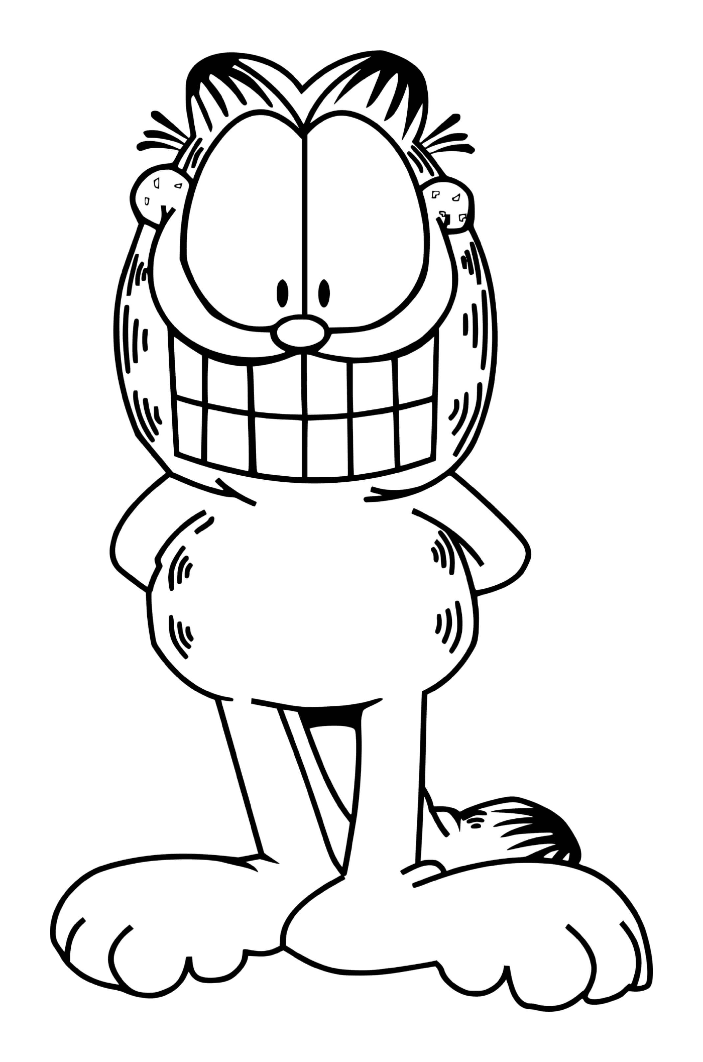  Garfield zeigt ein großes Lächeln 