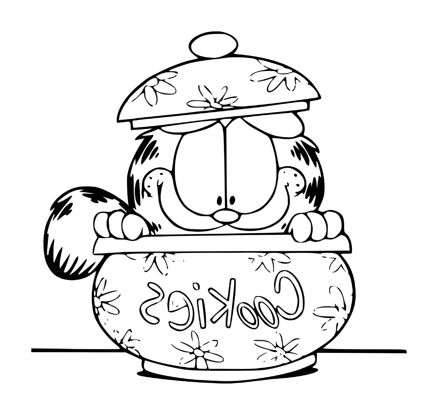  Garfield versteckt sich in einer Cookie-Box 