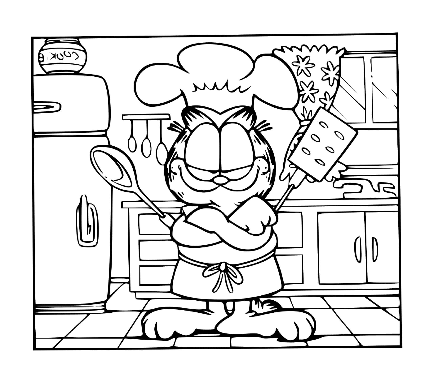  Garfield is a chef 