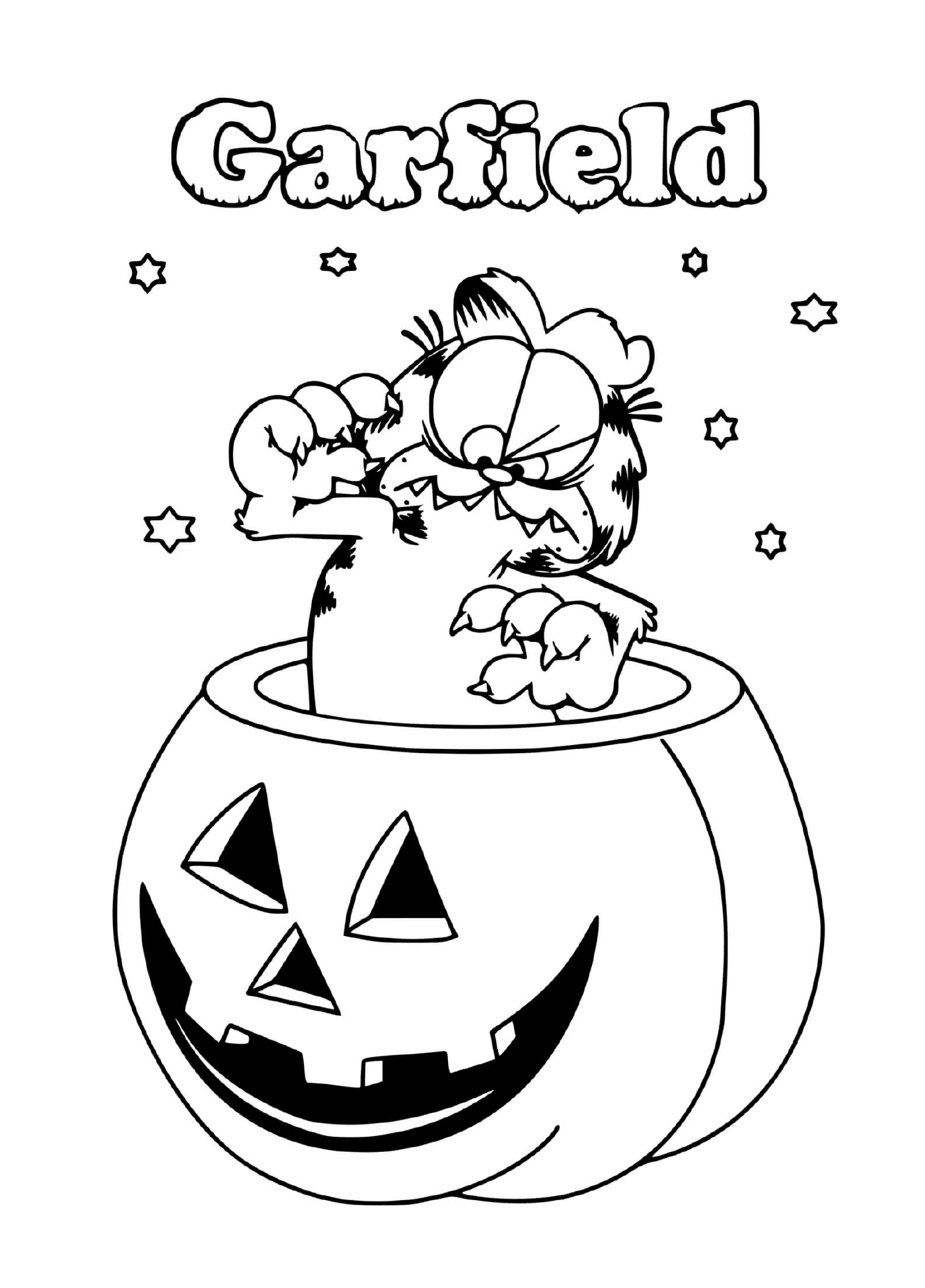  Garfield celebra Halloween en una calabaza 