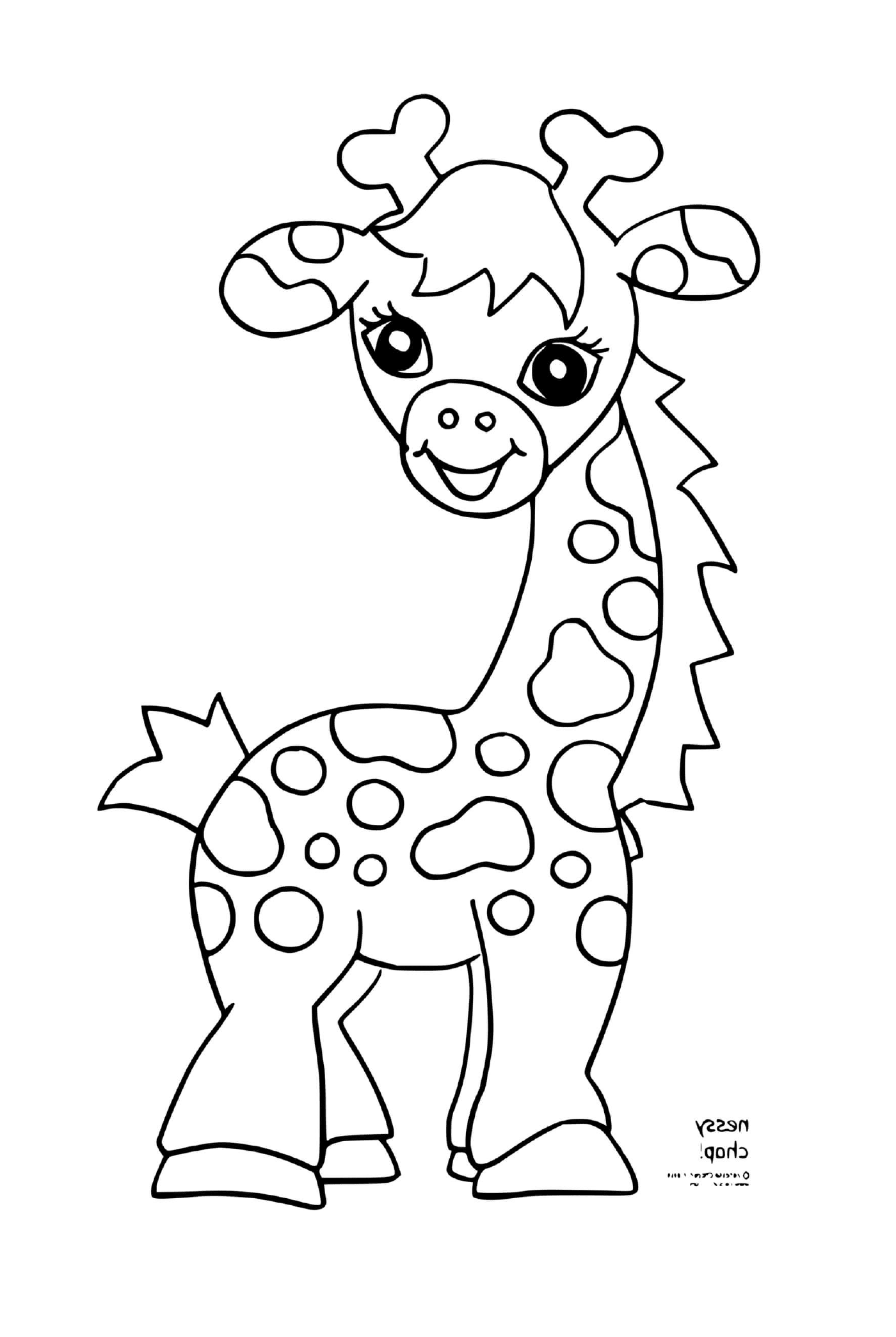  Giraffa sorridente con gli occhi graziosi 