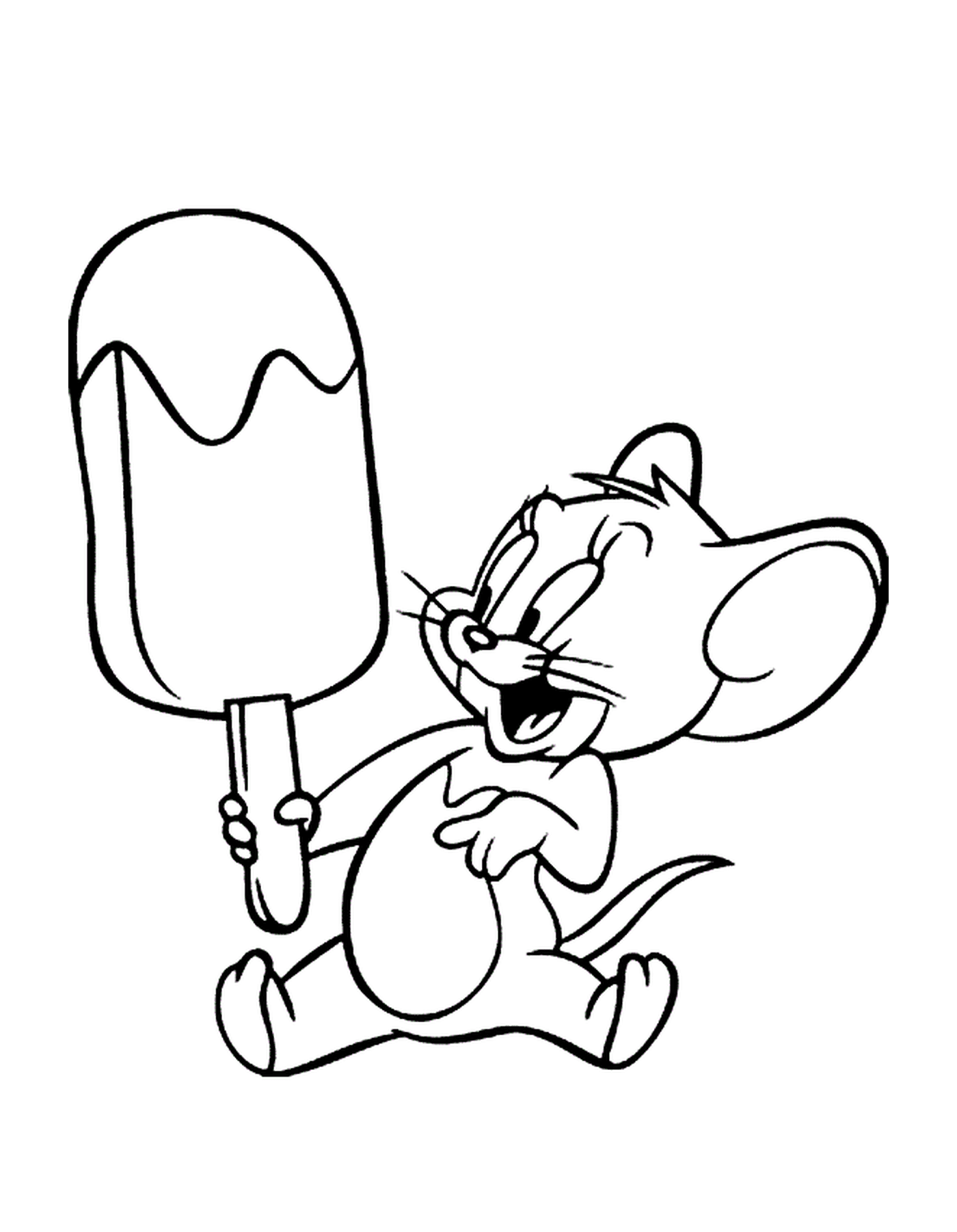  Un topo che tiene un gelato 