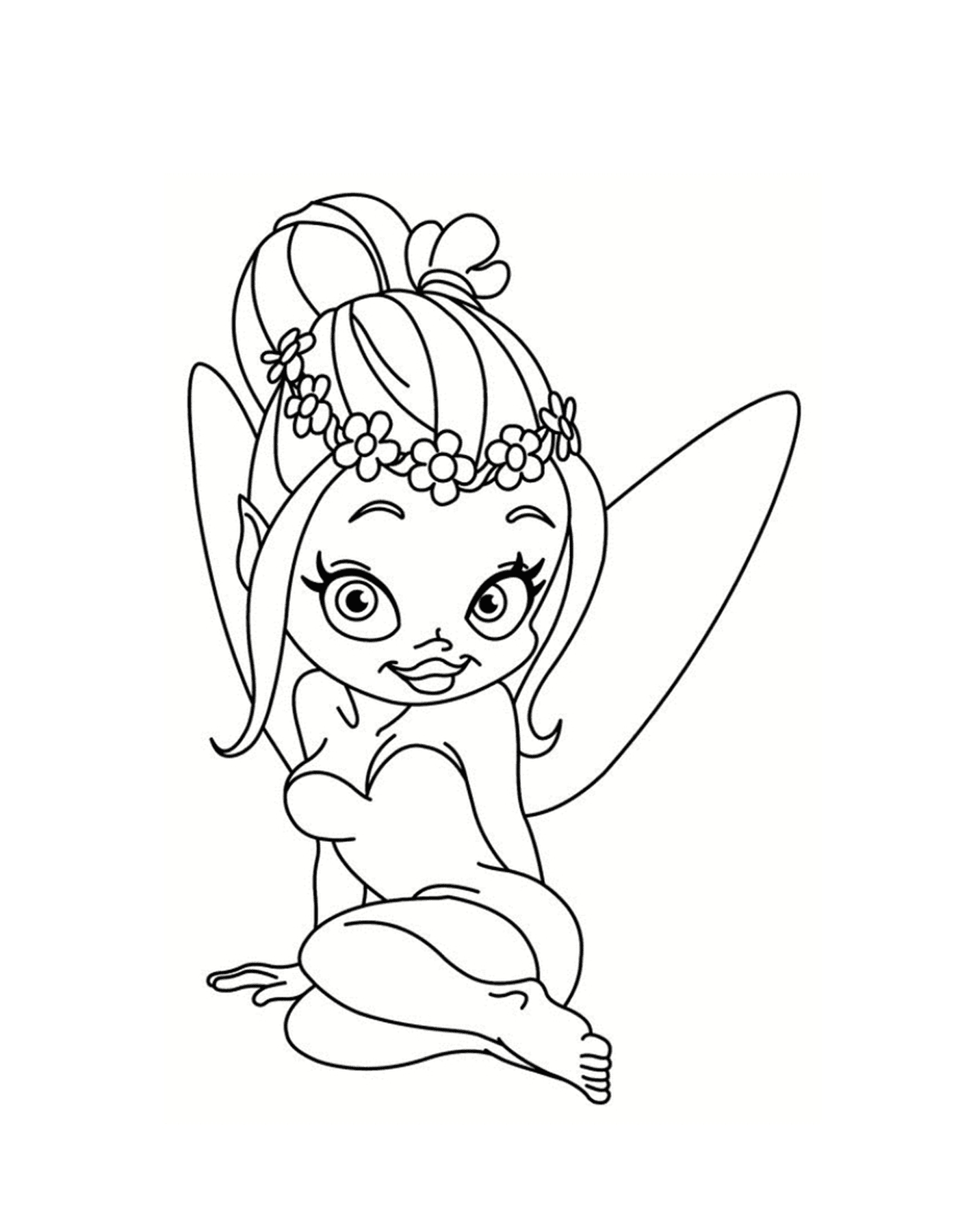 A fairy with a crown of flowers 