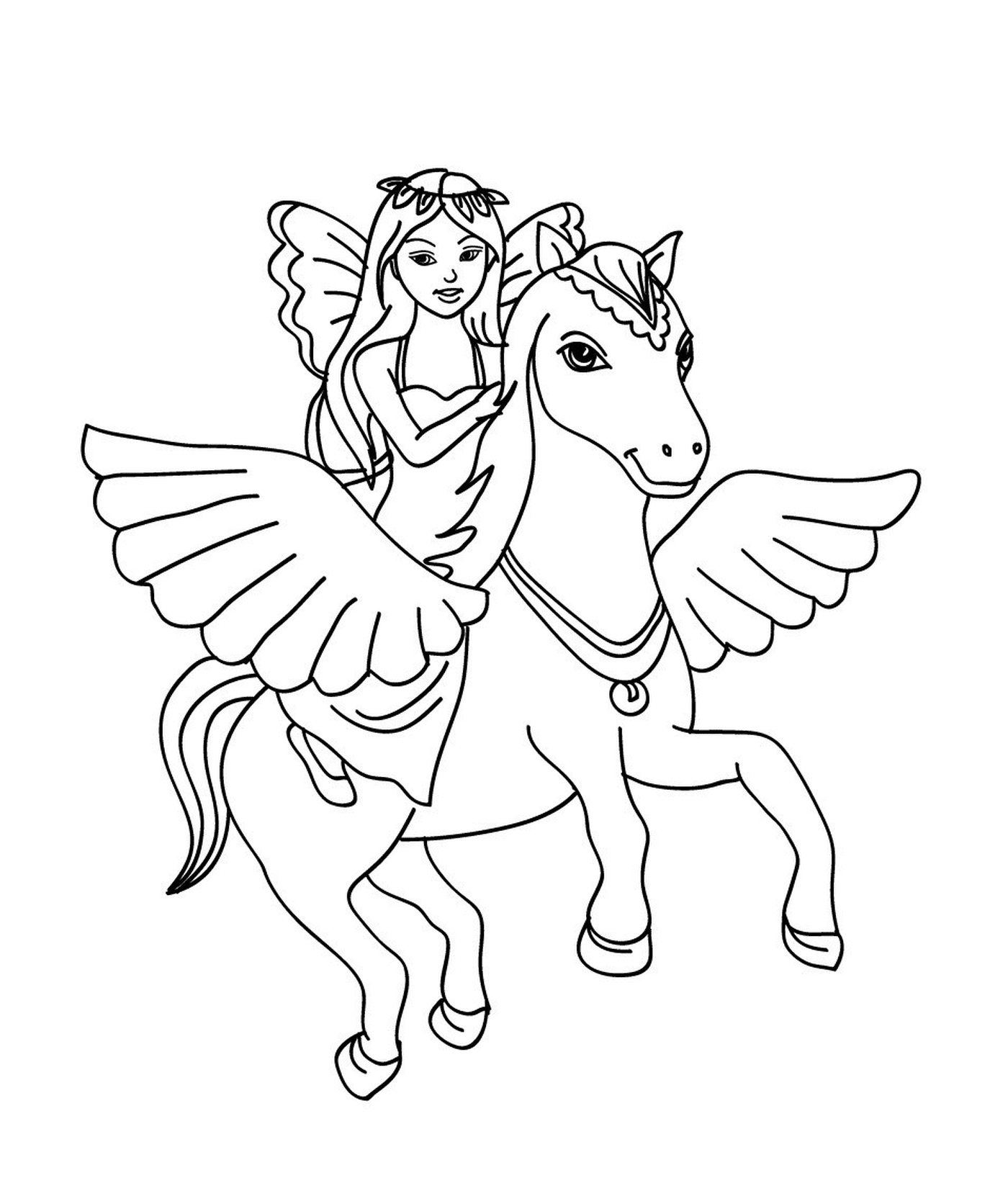  A fairy riding a horse 