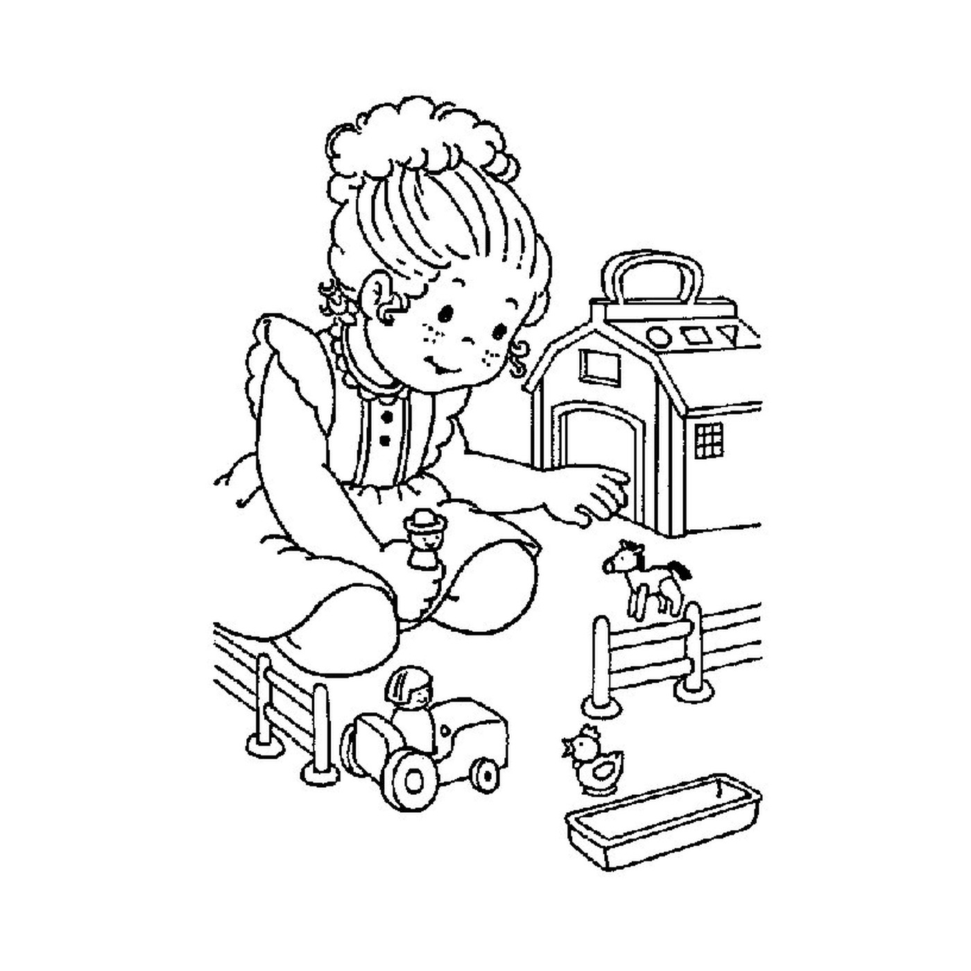 A girl playing with toys 