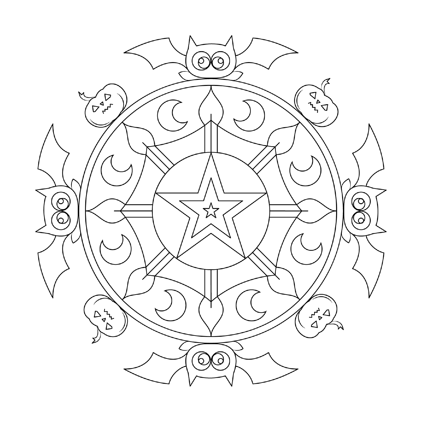  Mandala with bats and star 