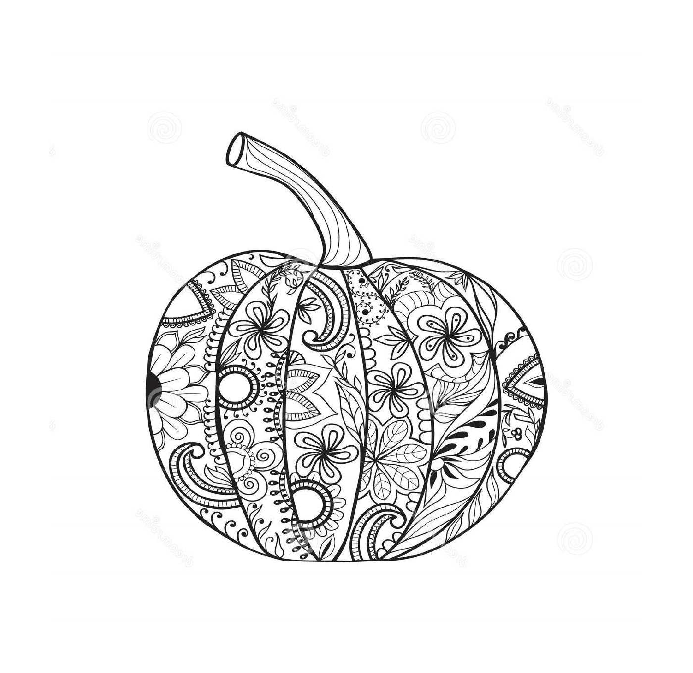  pumpkin decorated in black and white 
