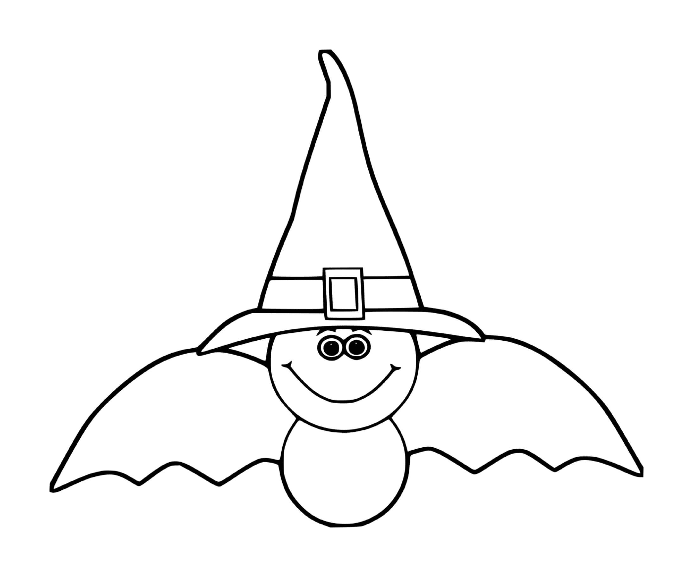  murciélago con lindo sombrero de bruja 
