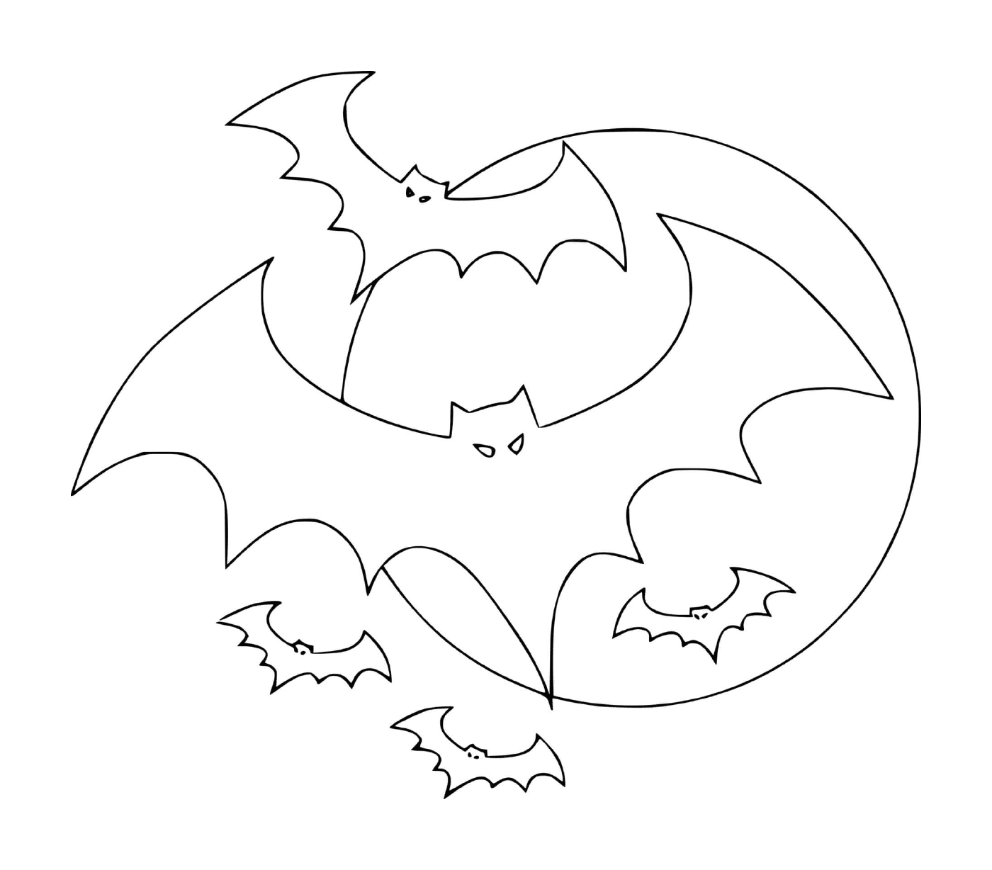  several bats in flight 