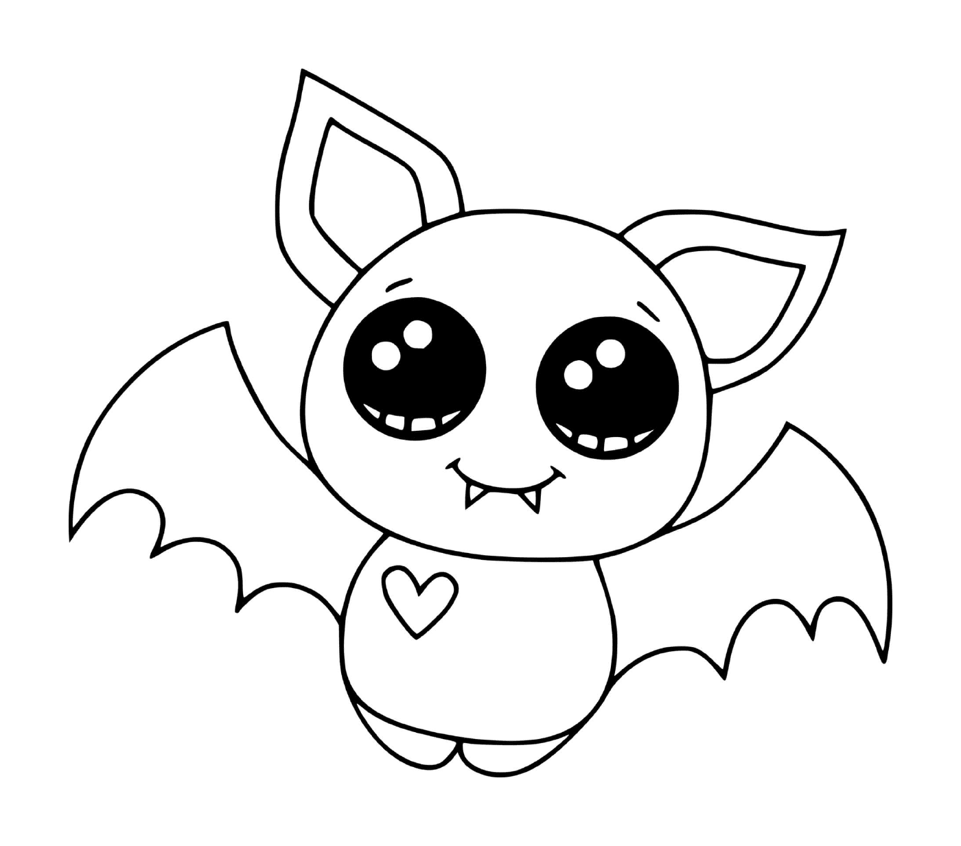  bebé lindo murciélago kawaii en la versión de dibujos animados 