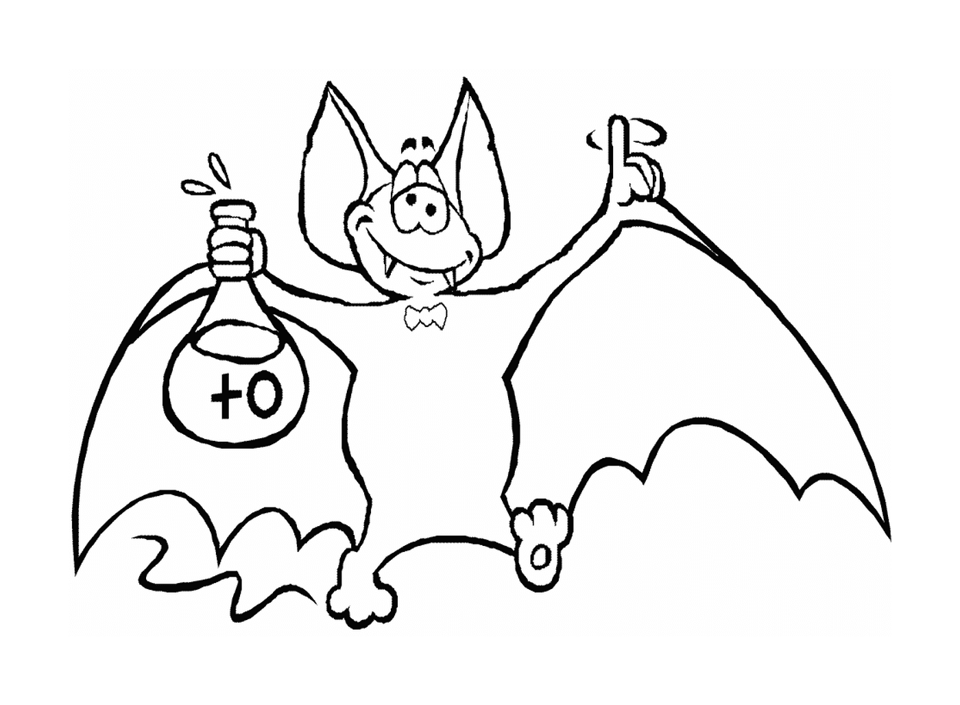 pipistrello vampiro in possesso di una bottiglia di pozione 