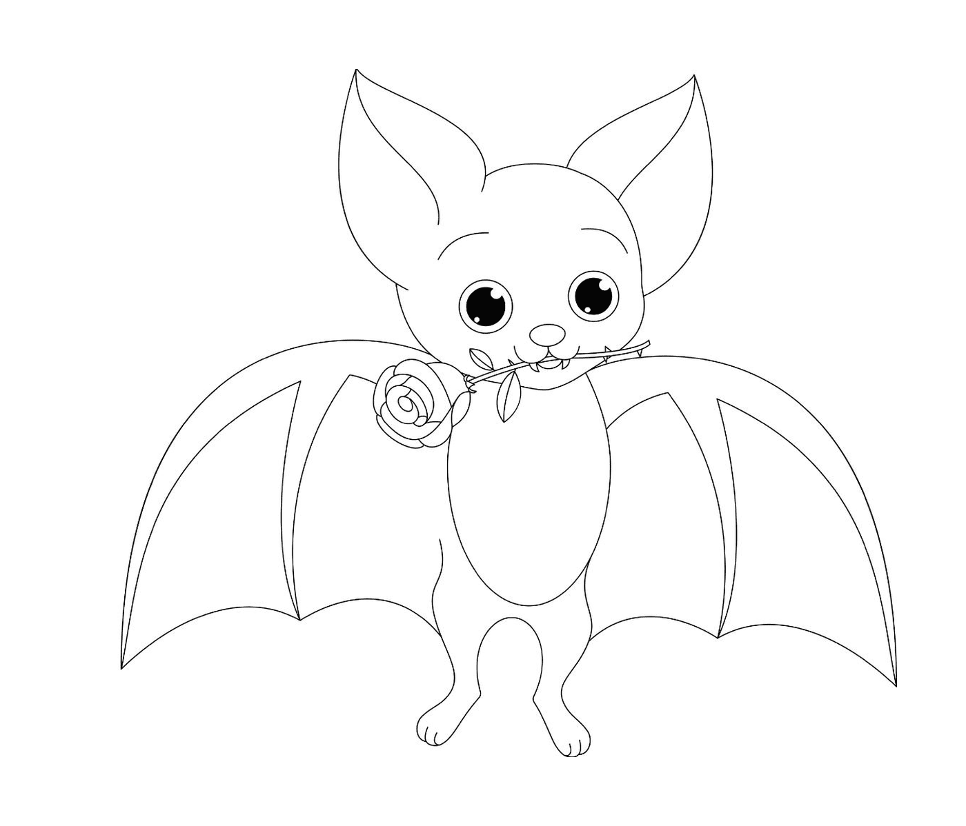  bat holding a rose 
