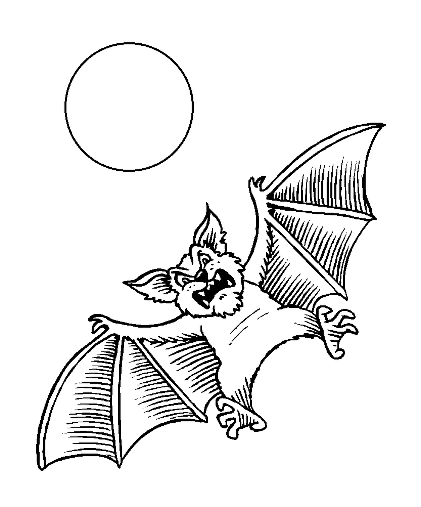  pipistrello che vola davanti alla luna 