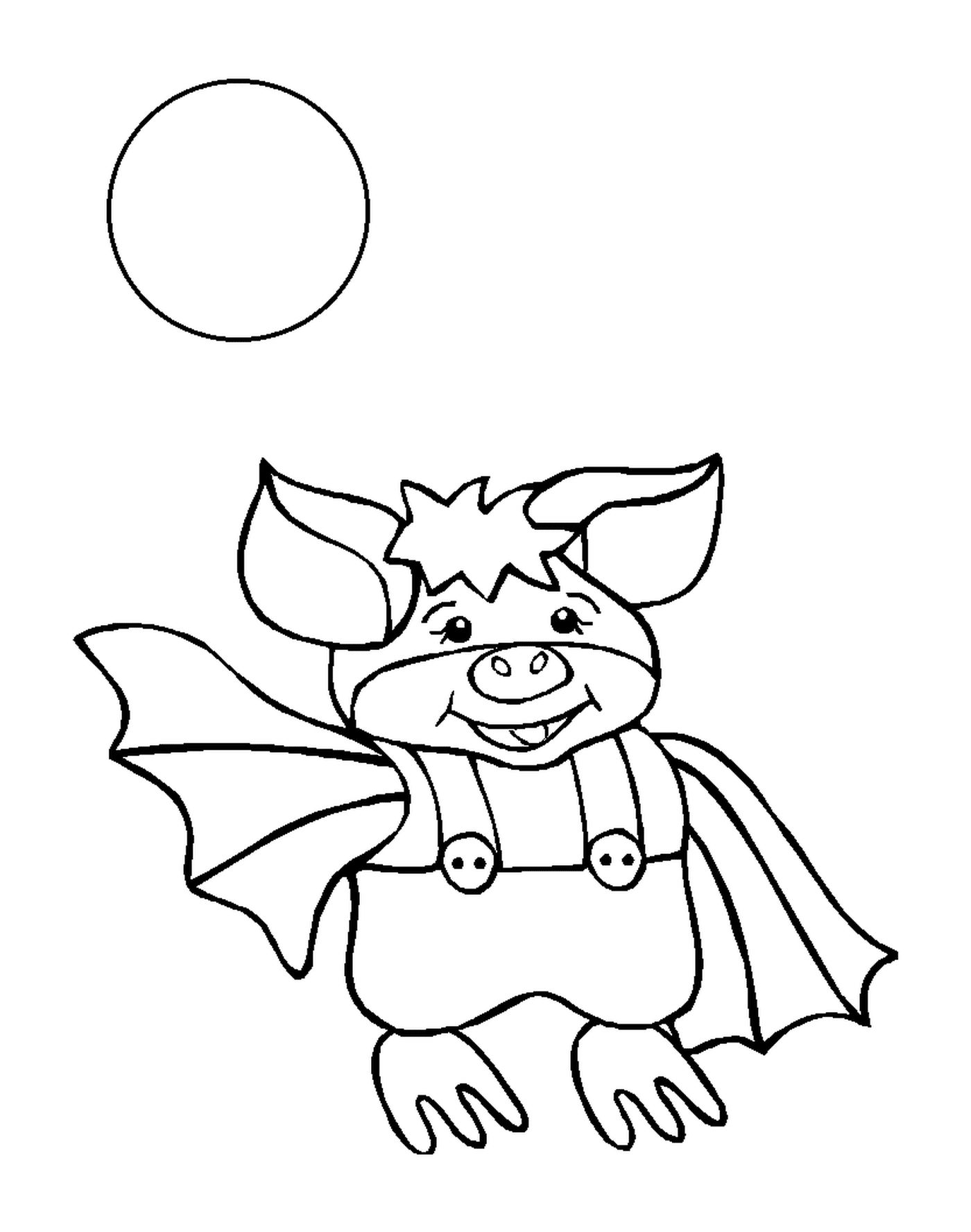  cerdo disfrazado de murciélago 