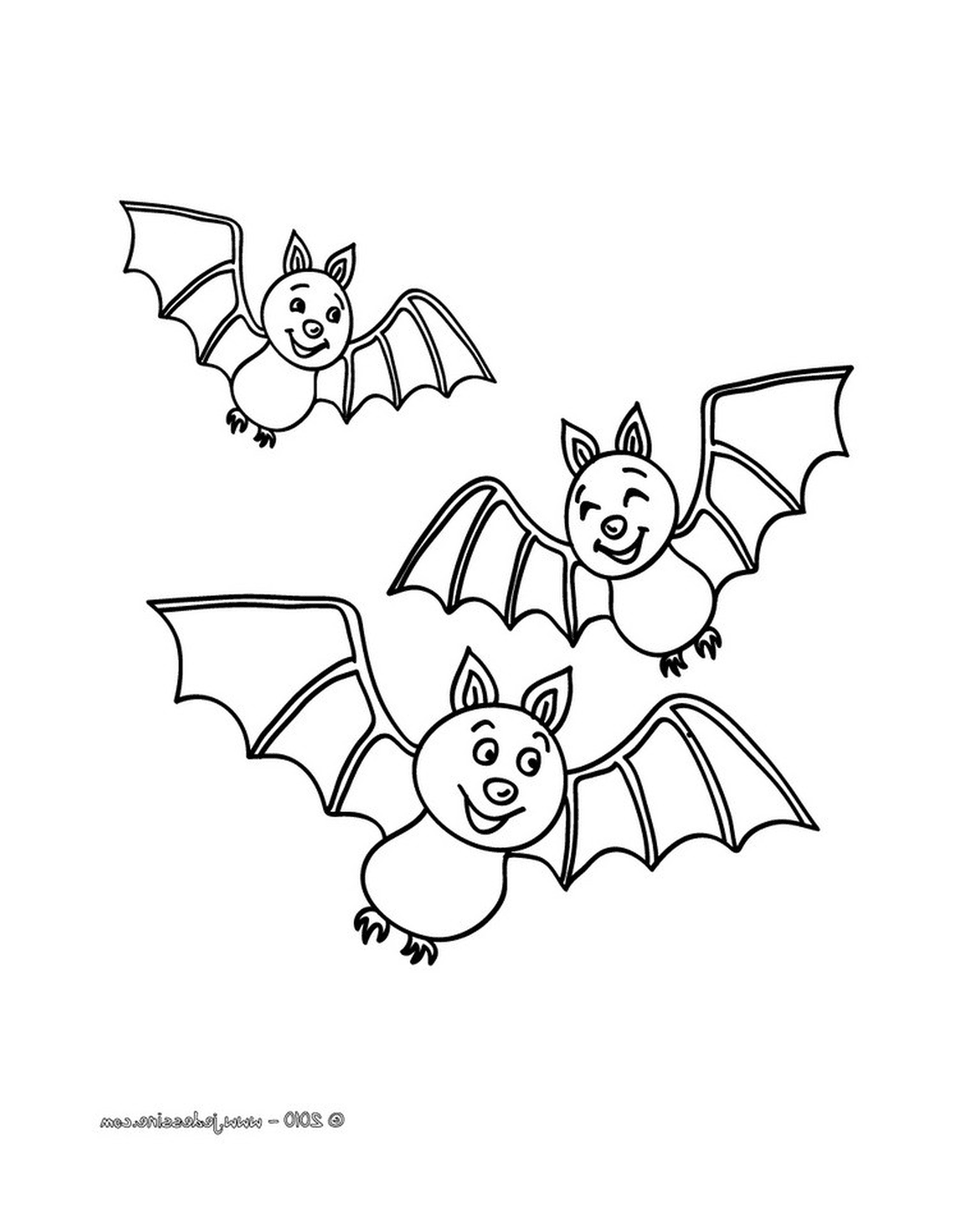  gruppo di tre pipistrelli volanti per Halloween 