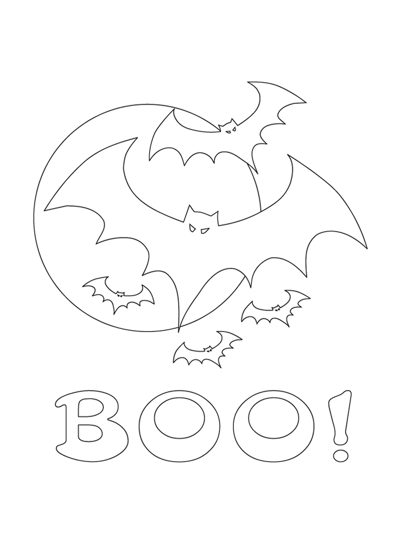  pipistrello e la parola Boo 