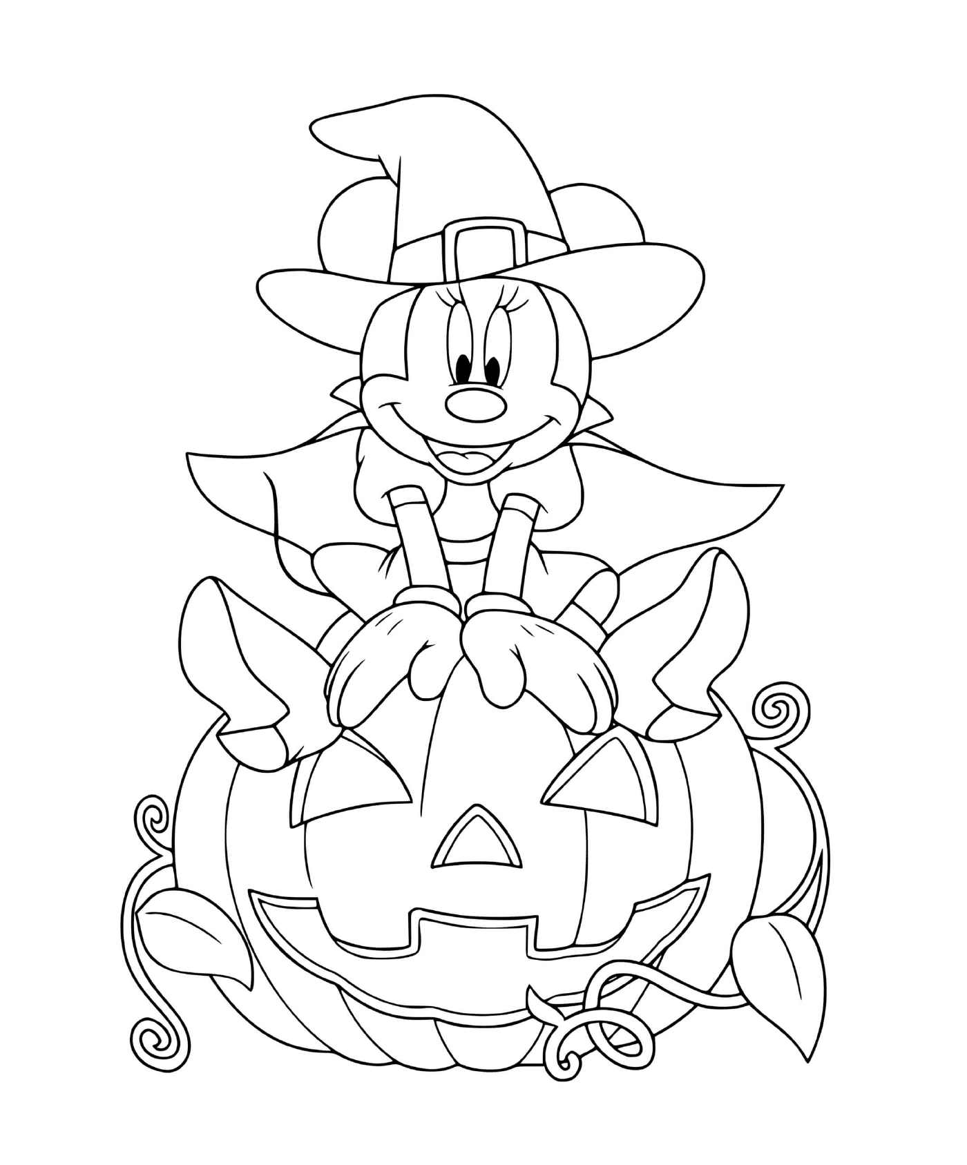  Minnie Mouse on a pumpkin 