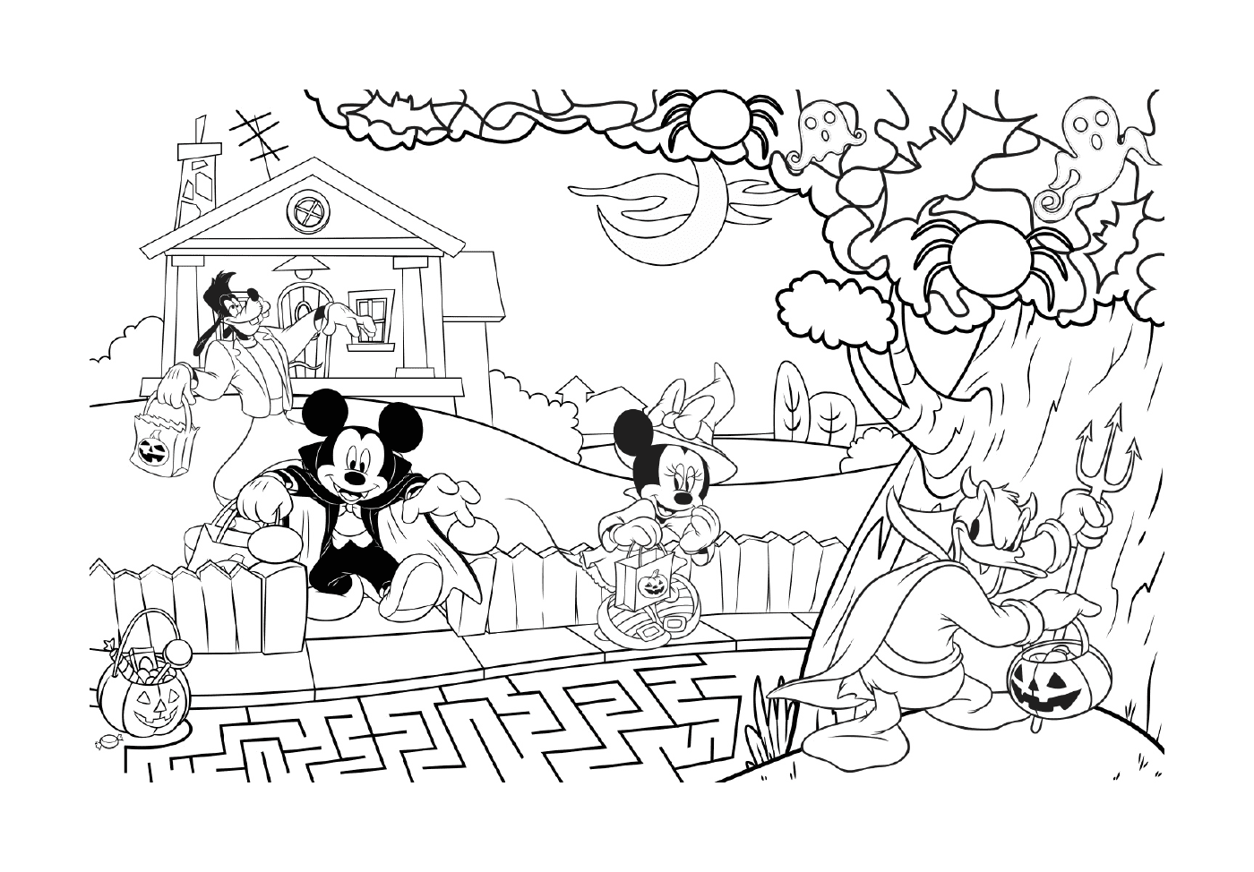  Mickey y Minnie en una casa encantada 