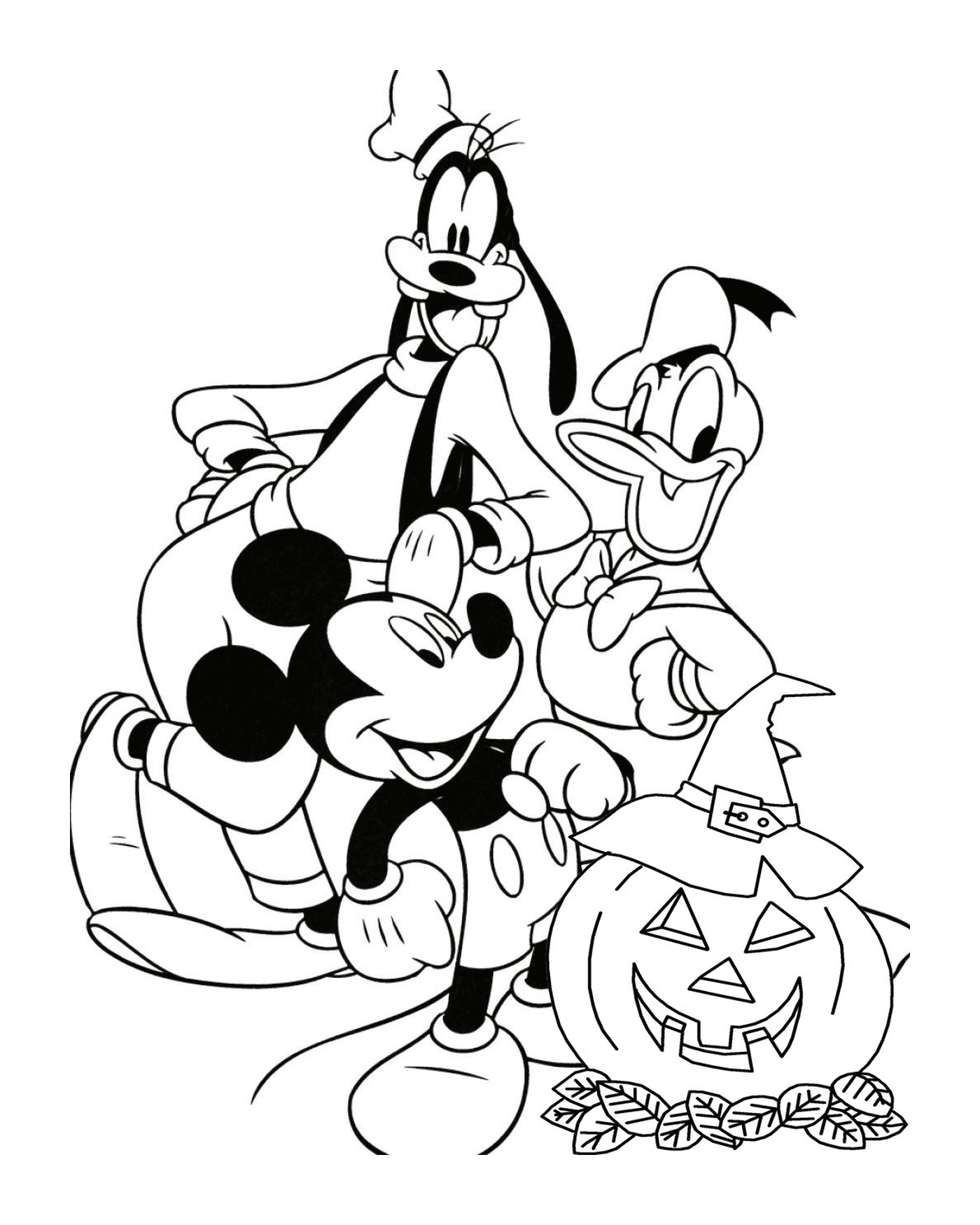  Mickey, Dingo und Donald in Halloween 