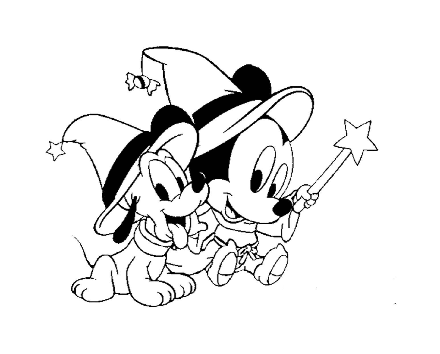  Bebé Mickey y Plutón en Halloween 