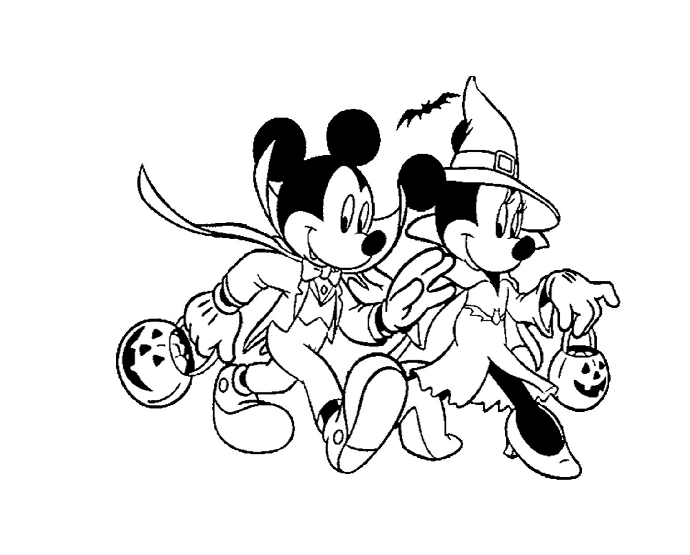  Minnie y Mickey en Halloween 