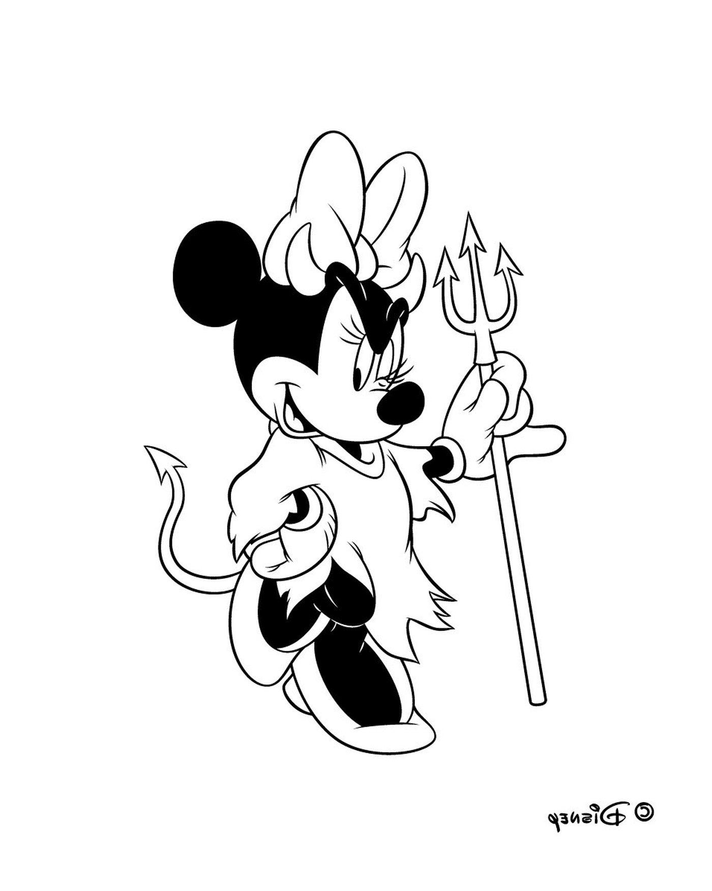  Minnie mit einer Halloween Gabel 