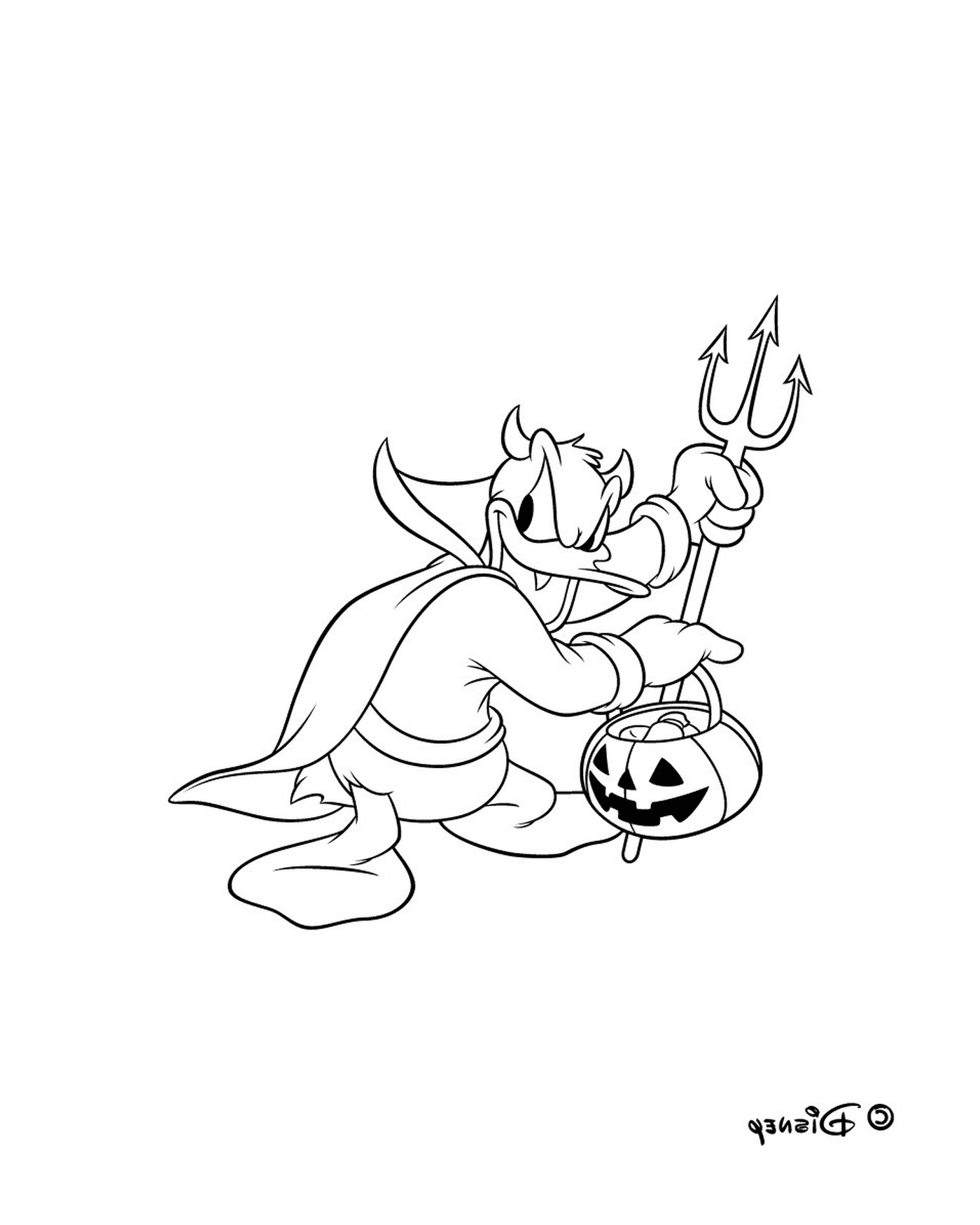  Donald mit einer Halloween Gabel 