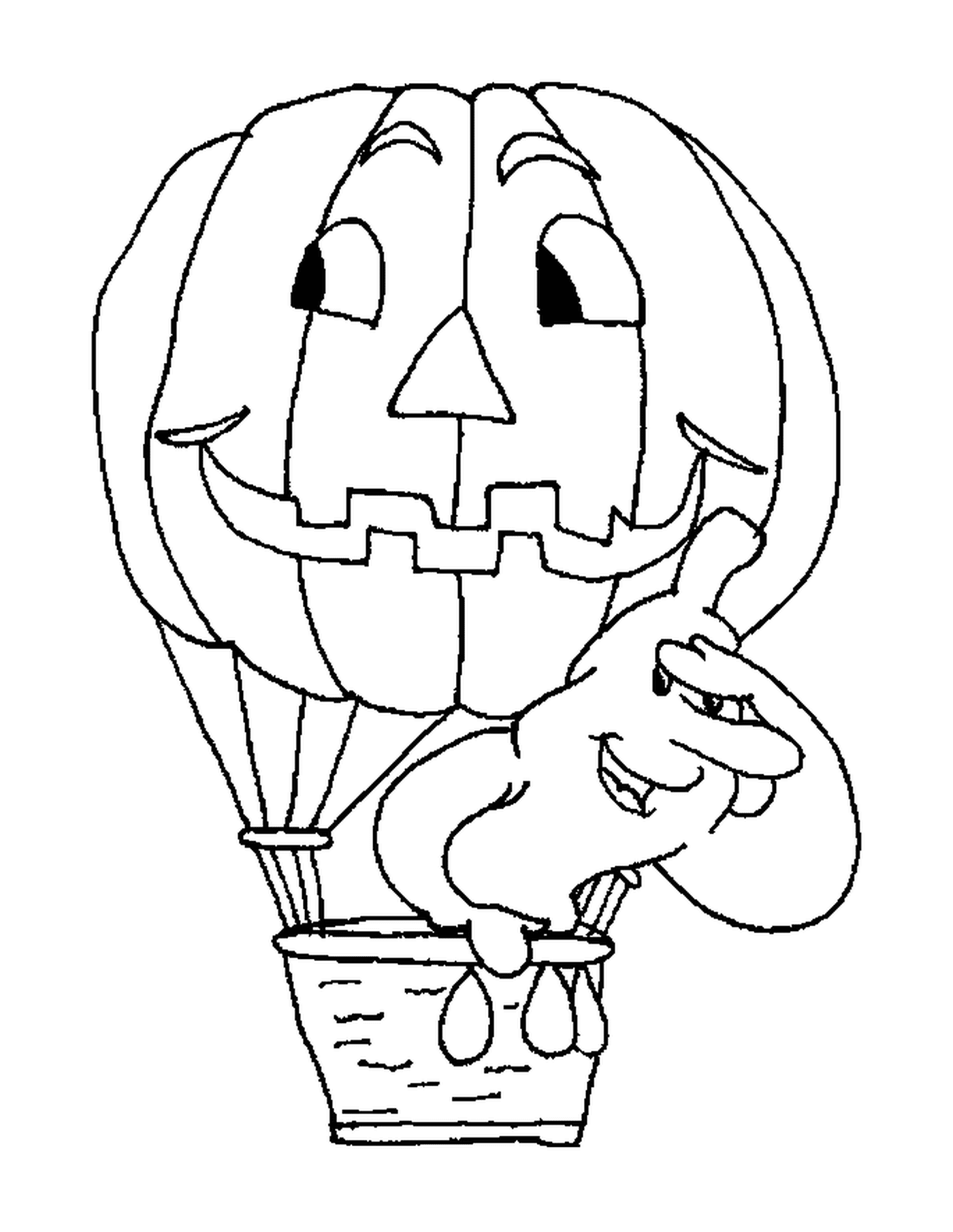  Ghost in a pumpkin hot air balloon 