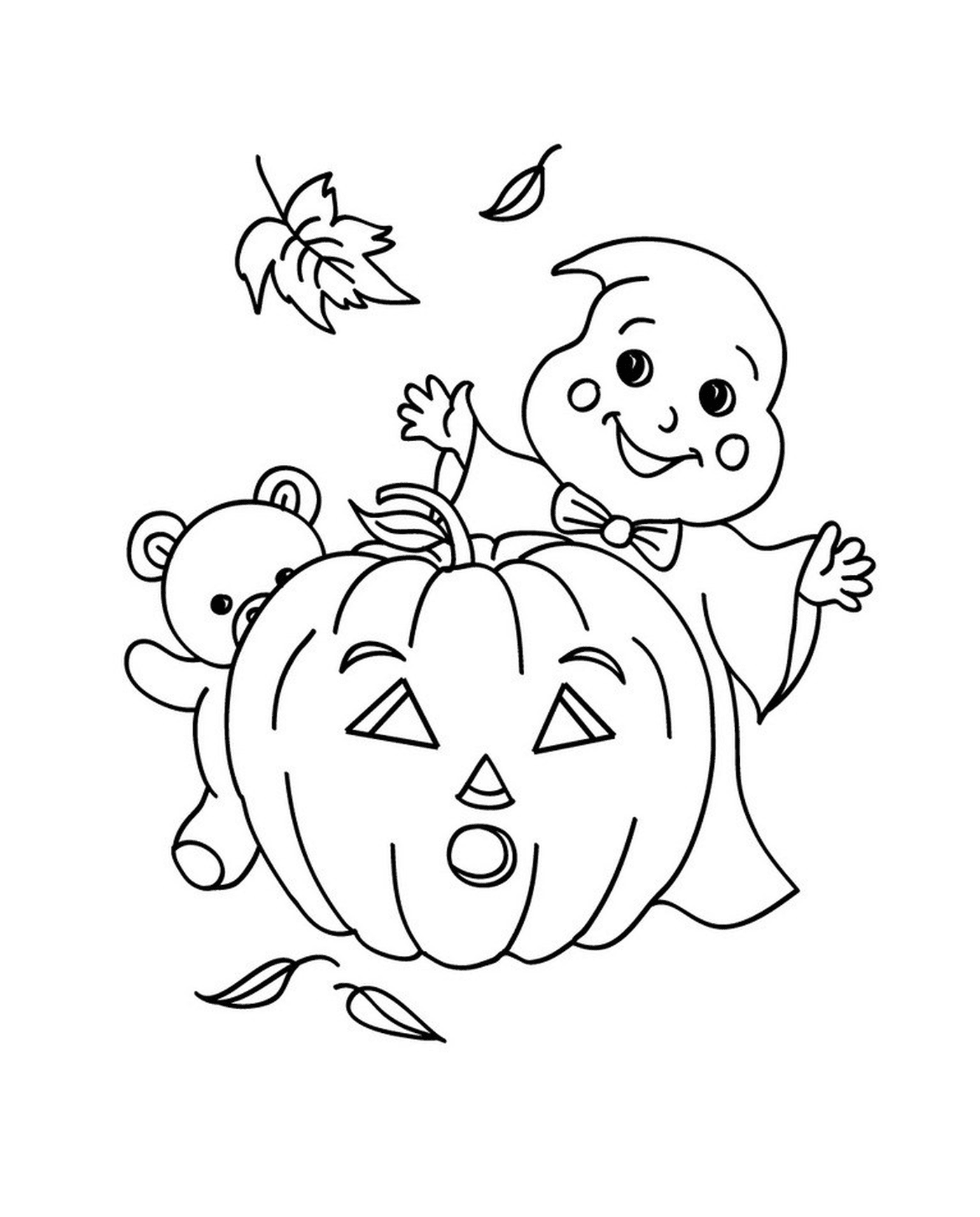  Pumpkin, Ghost and Halloween Nanny 