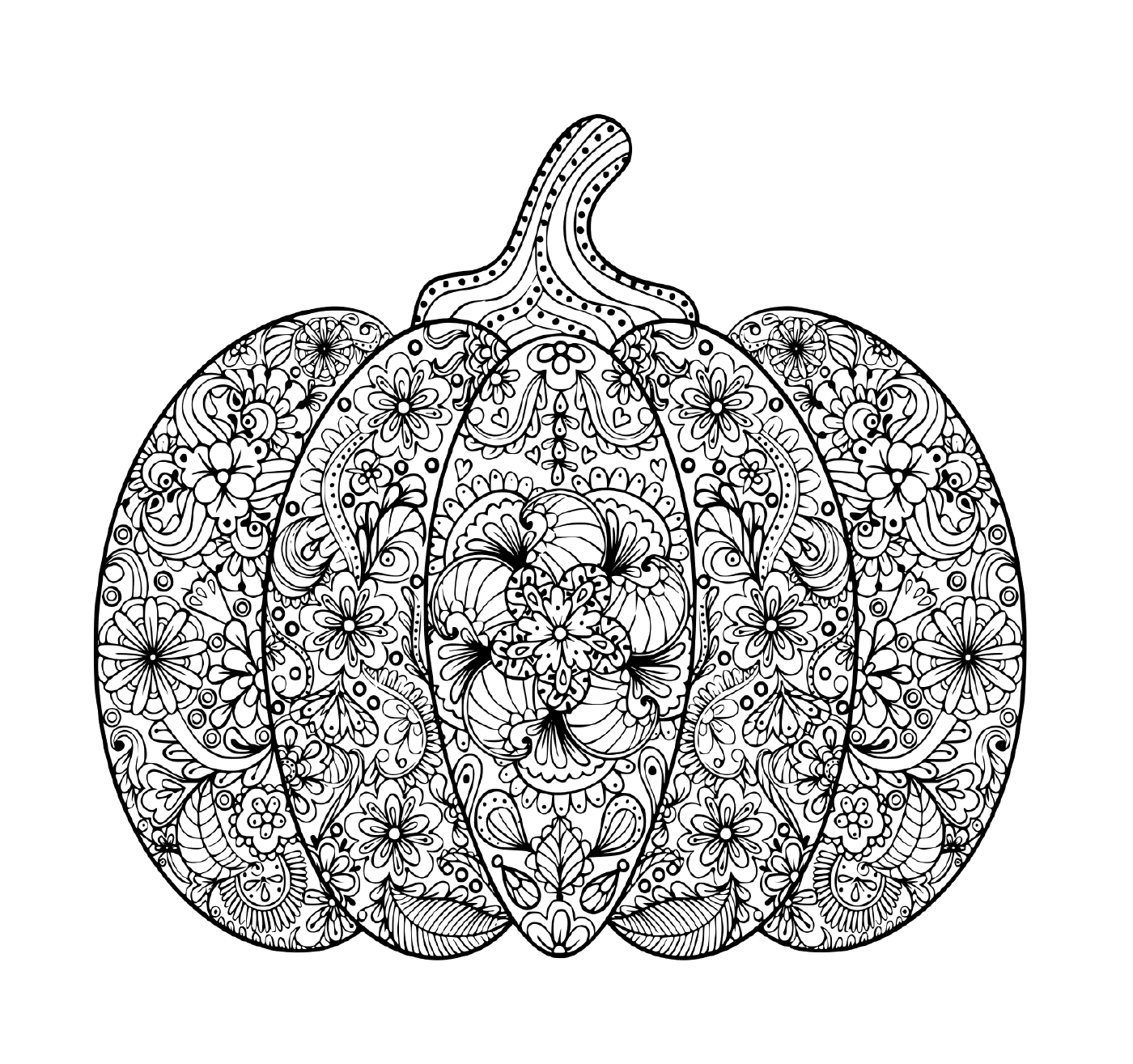  Zentangle Halloween Kürbis für Erwachsene 