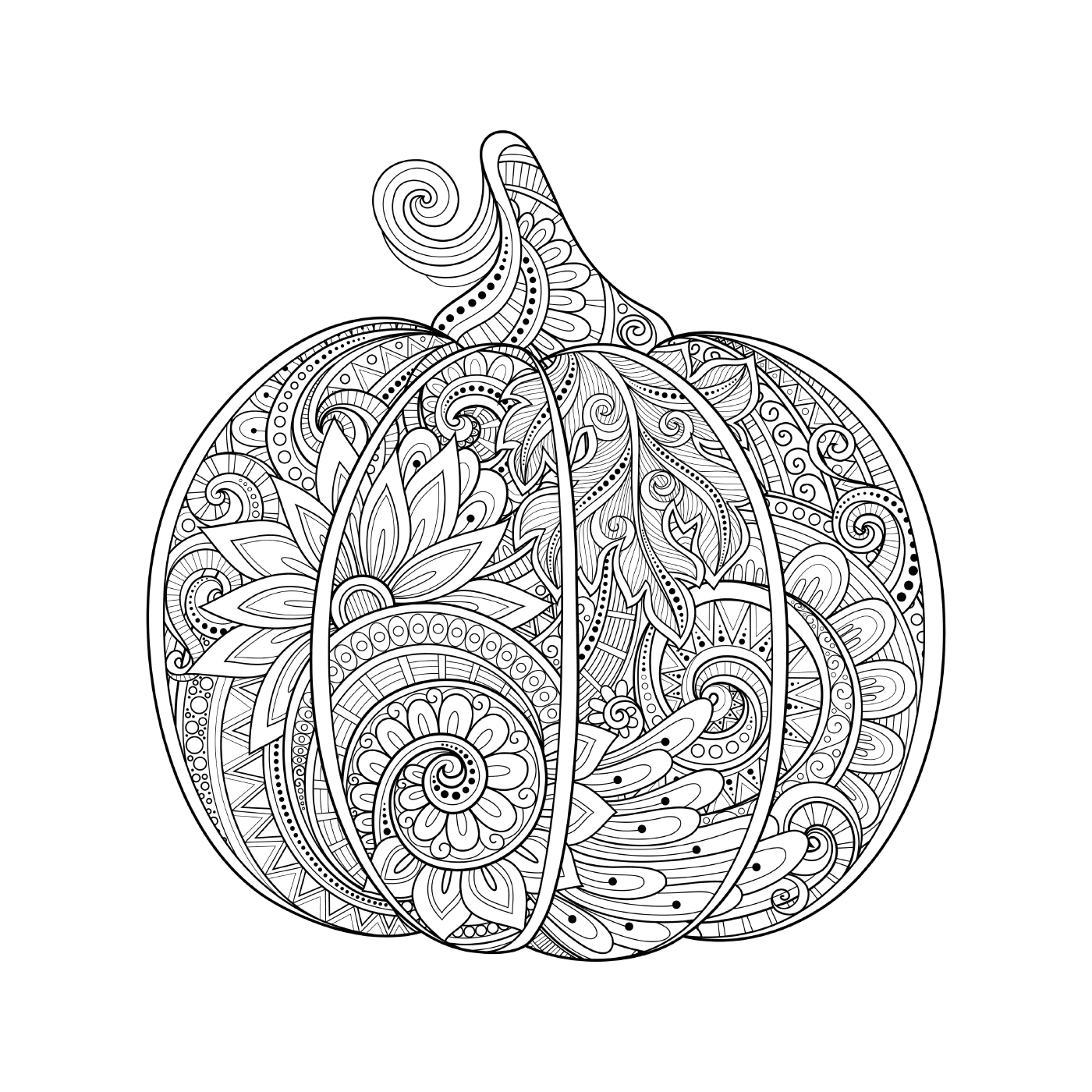  Zentangle Halloween pumpkin for adults 