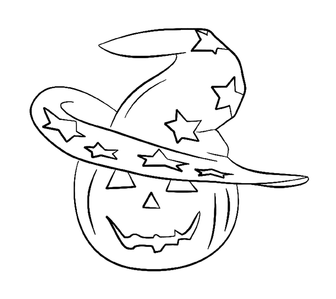  Pumpkin with a witch hat 