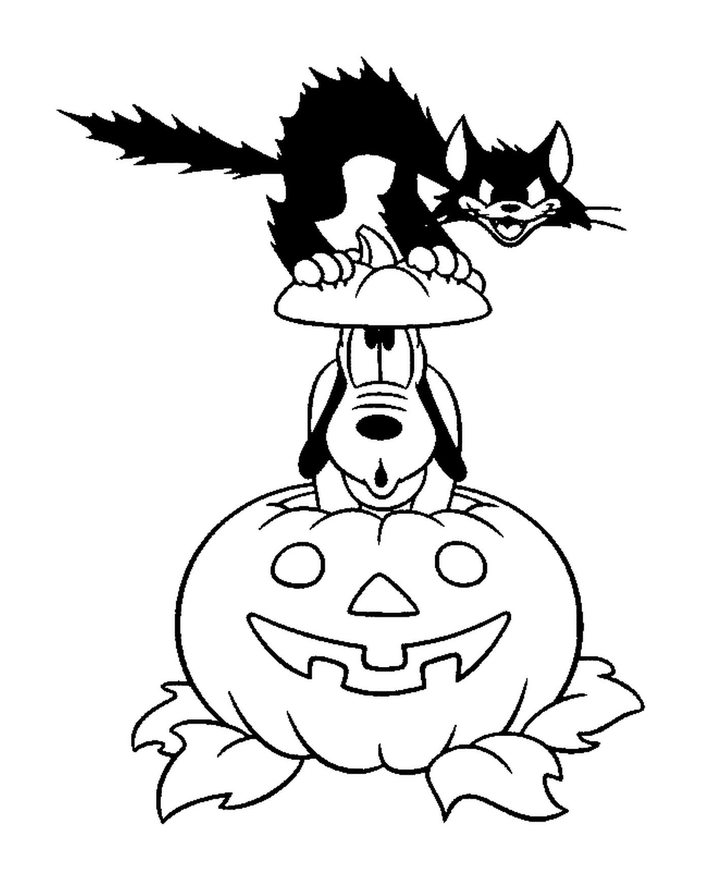  Perro de Plutón en Calabaza de Halloween 