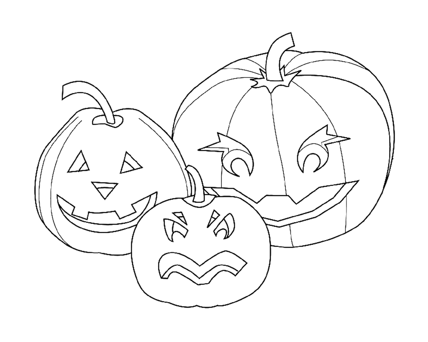  Три тыквы на Хэллоуин 
