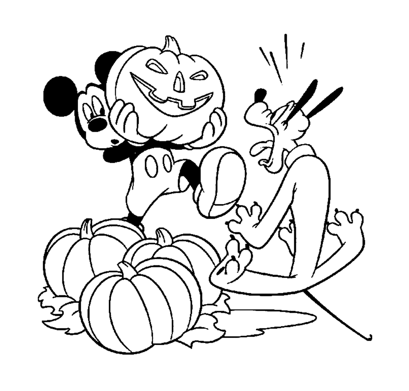  Pluto's afraid of Mickey's pumpkin 