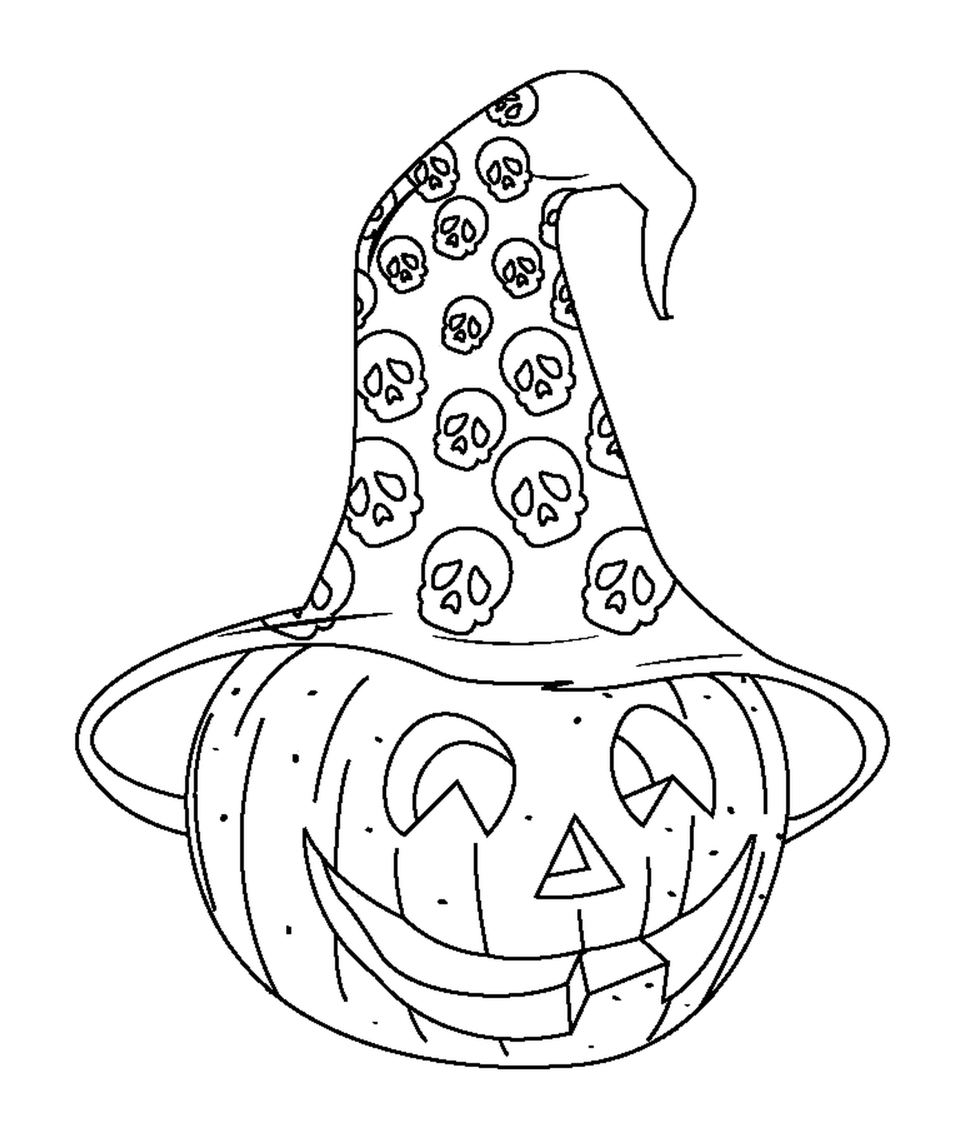  Pumpkin with a hat of dead 