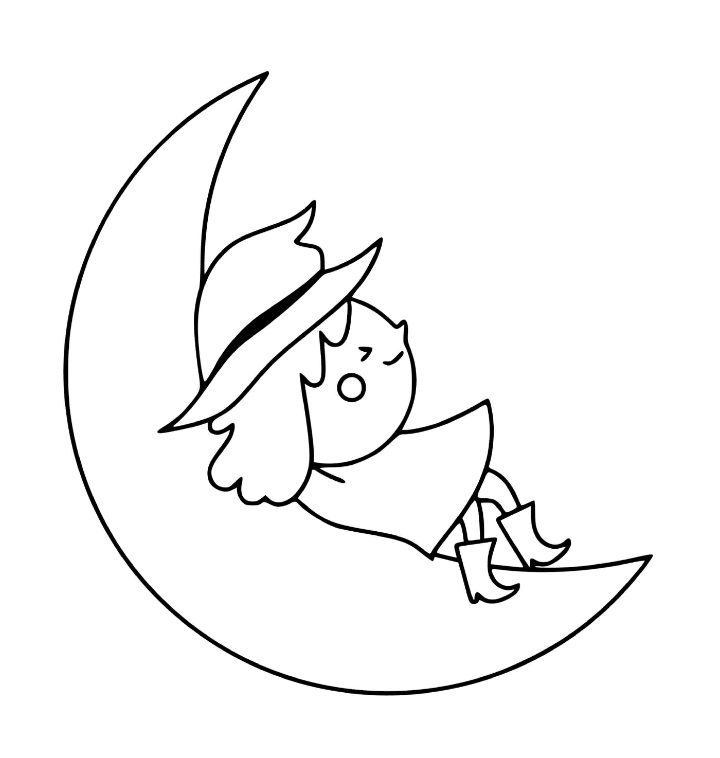  Bruja descansa en la luna 