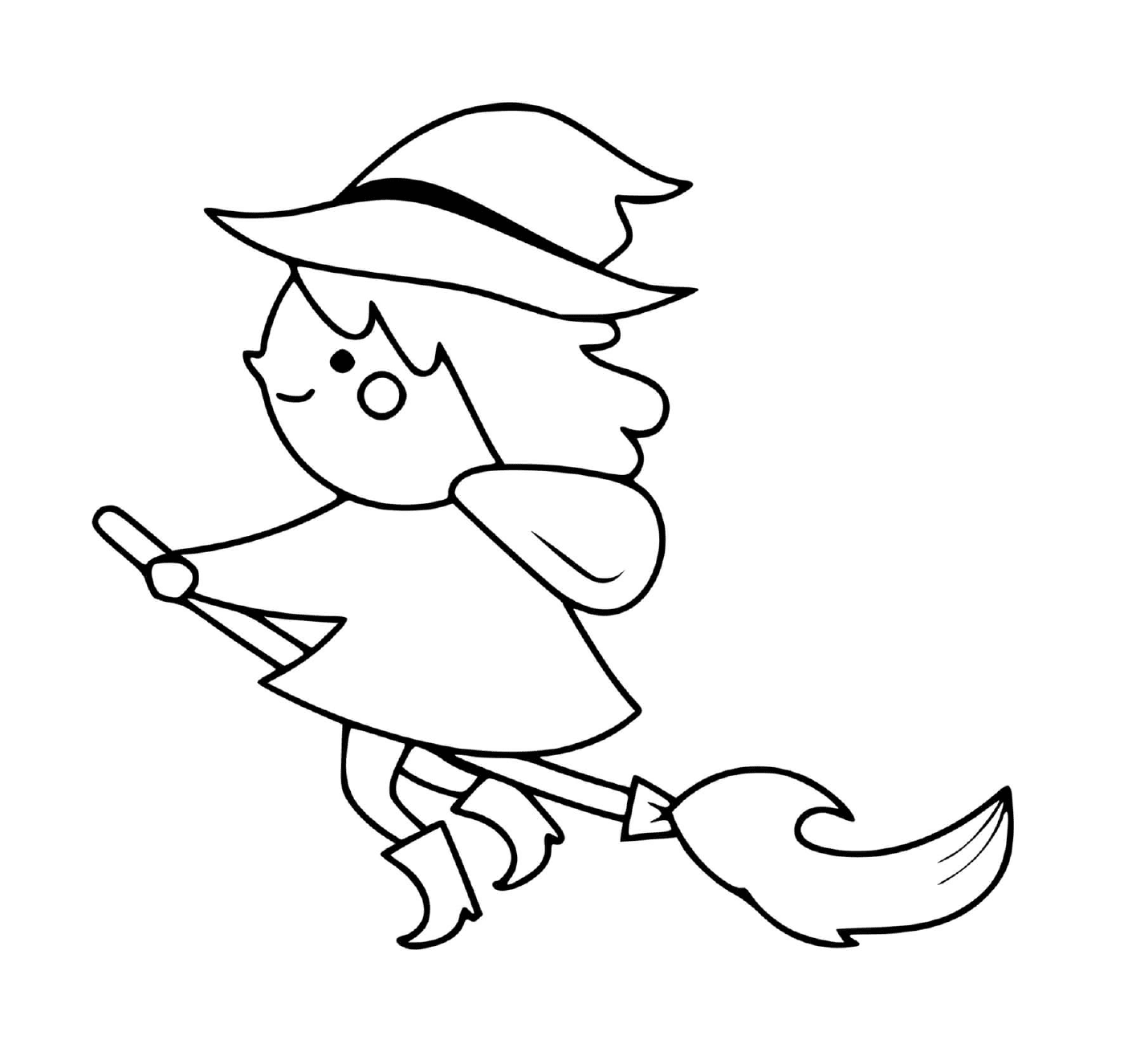  Little witch flying on a broom 