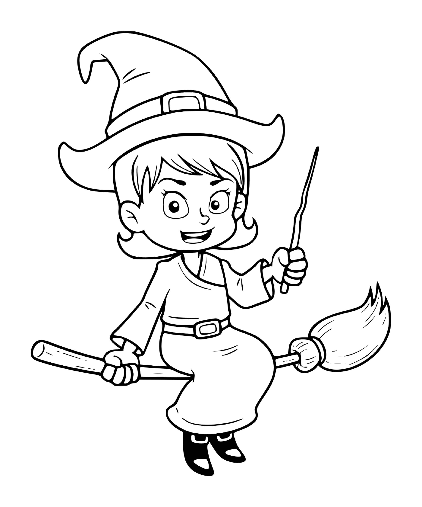  Witch on a broom with powers 